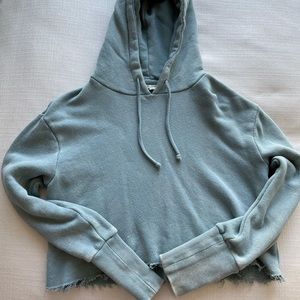 Pacsun LA hearts cropped teal hoodie